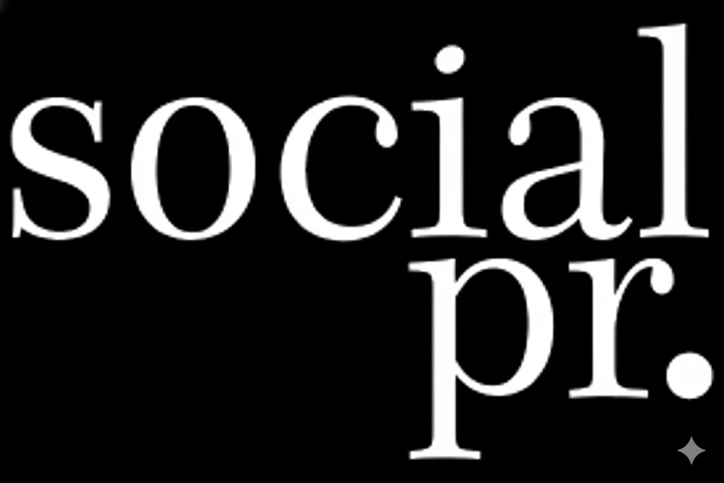 Black serif text logo reading "social pr." with a period, on a white background.